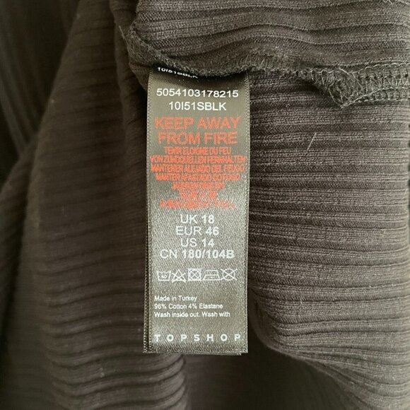 Topshop Women's Square Neck Ribbed Midi Dress Size 14 - Picture 5 of 9